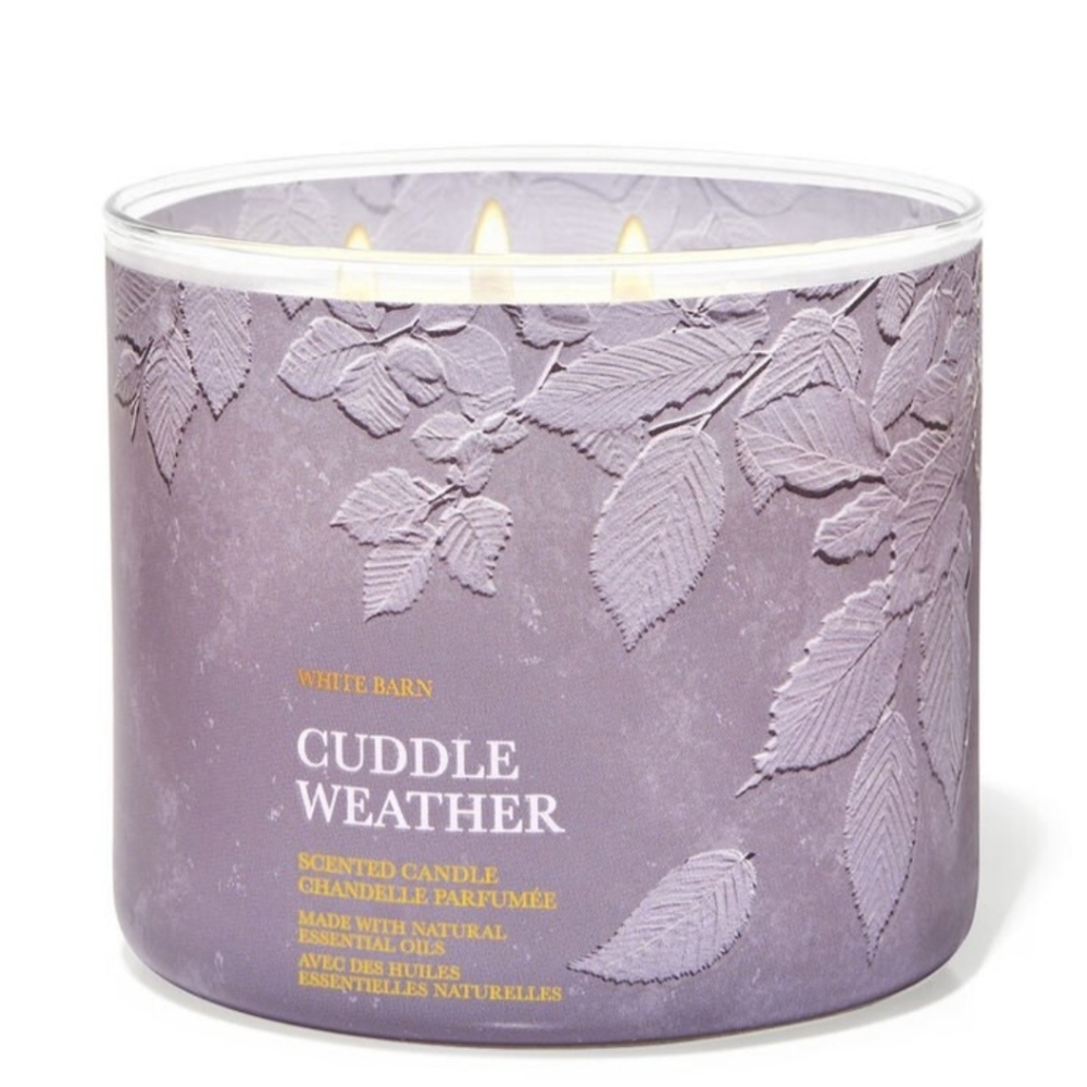 🆕️🔥WHITE BARN "CUDDLE WEATHER" 3 WICK SCENTED CANDLE - BBW🔥